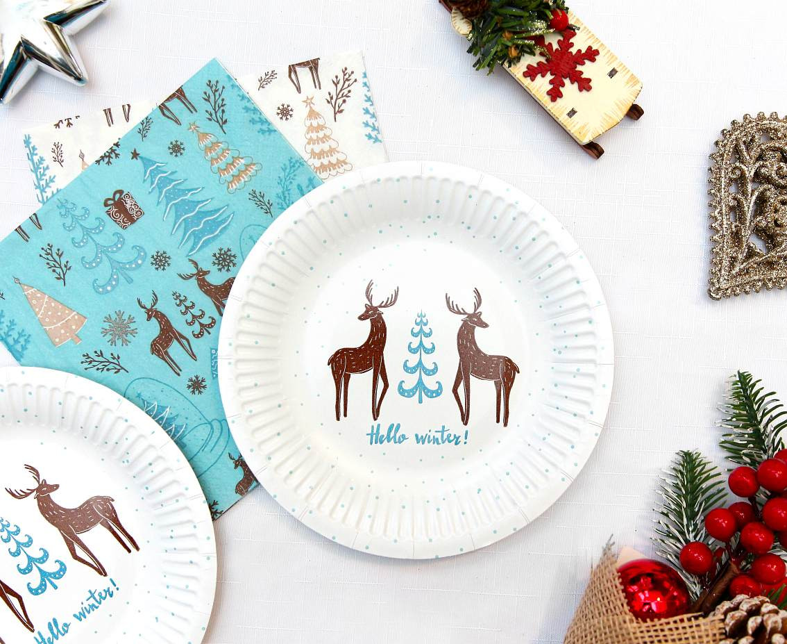 Paper napkins Hello Winter, l. blue, 33x33 cm/ 20 pcs. EOL